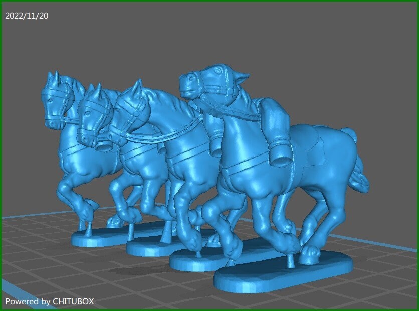 British Hc UK4 Horses 1812 (Charging) - 4 Minis - 28 mm Scale