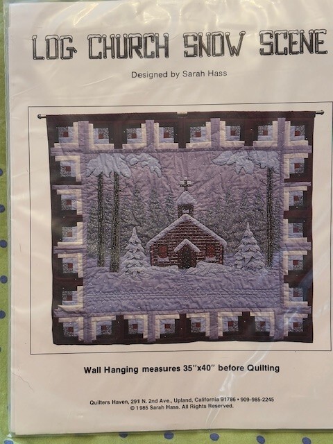 Log Church Snow Scene Wall Quilt Pattern by Quilters Haven 35X40 NEW