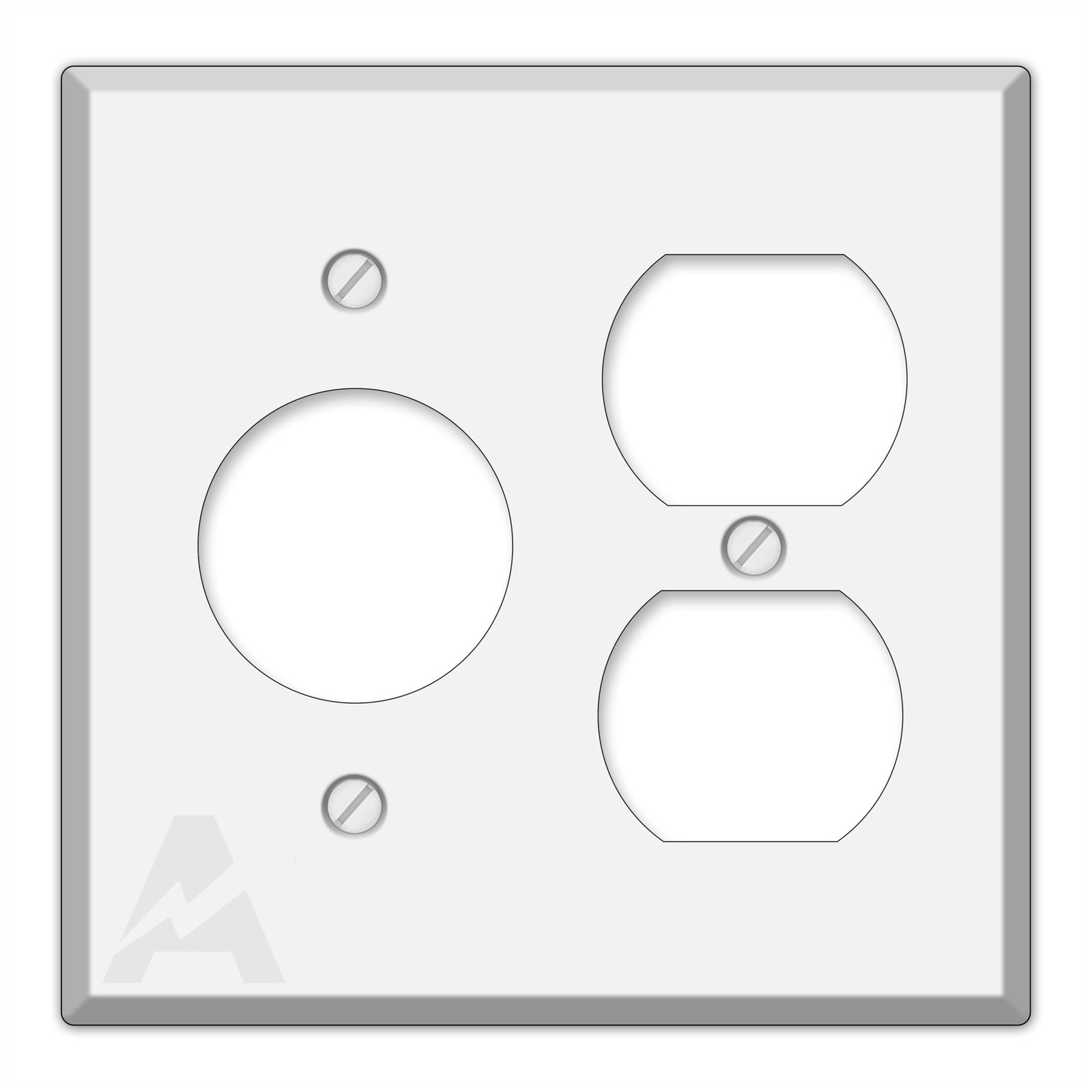Airmont Products Standard Size White Metal Wall Plate, Made in USA, 2-Gang...