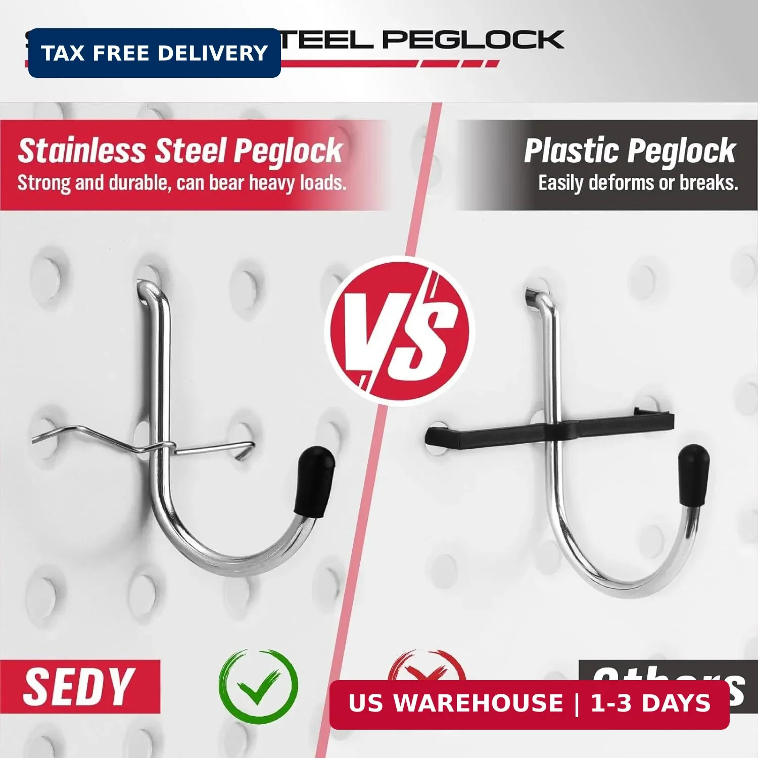 300-Piece Pegboard Hook Set, Pegboard Organizer Accessories for Hanging, Durable
