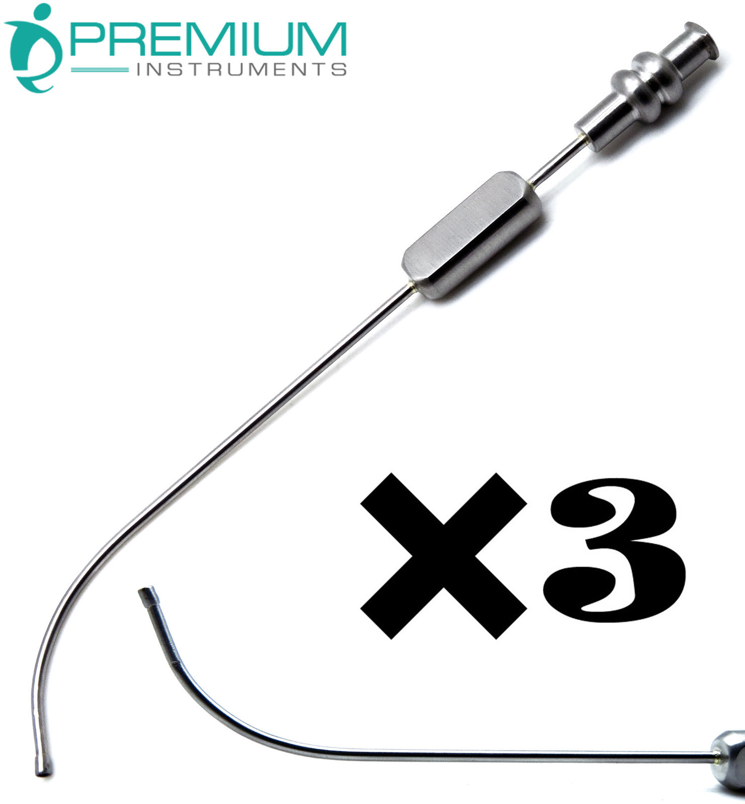 3 Pcs Sinus Cannula Suction Tube 2.5mm Dental Surgical 6" Implant Instruments