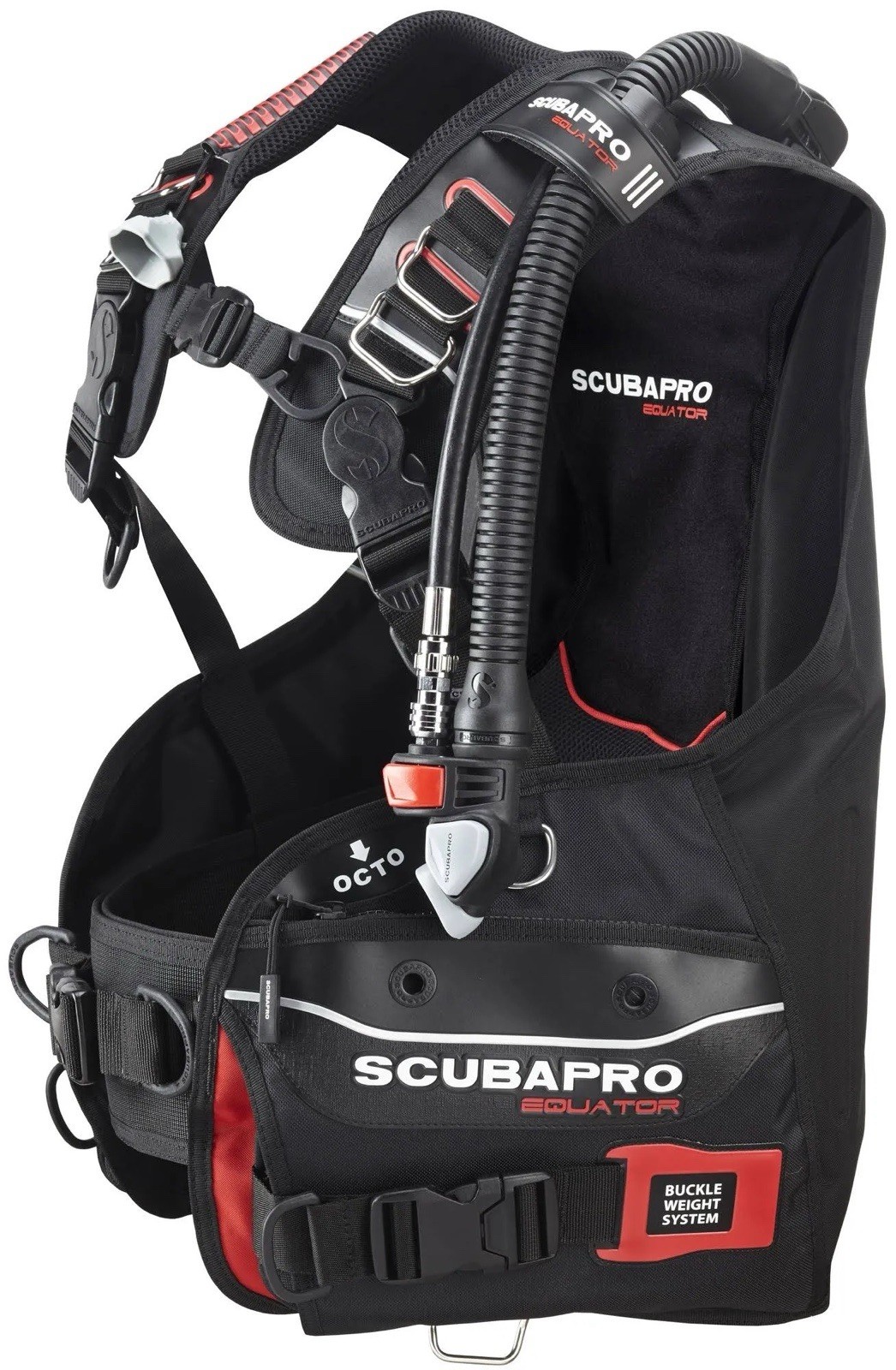 Scubapro Equator BCD, Small, Buoyancy Compensator W/ BPI Inflator- Black/Red