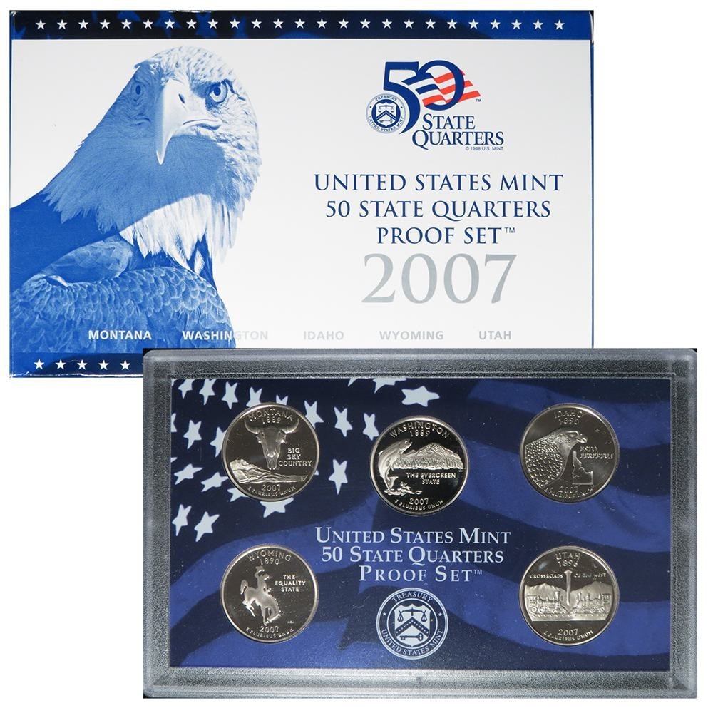 2007 U.S. Mint '50 State Quarters' Proof Set with Box & COA *JE