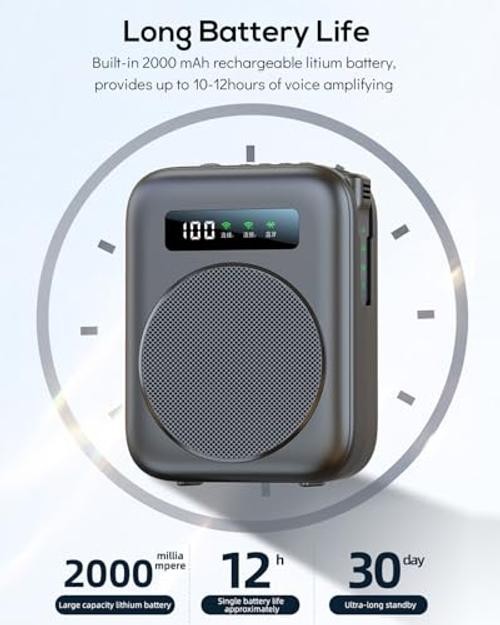 2025 New Upgraded Voice Amplifier Wireless Microphone, Portable Voice
