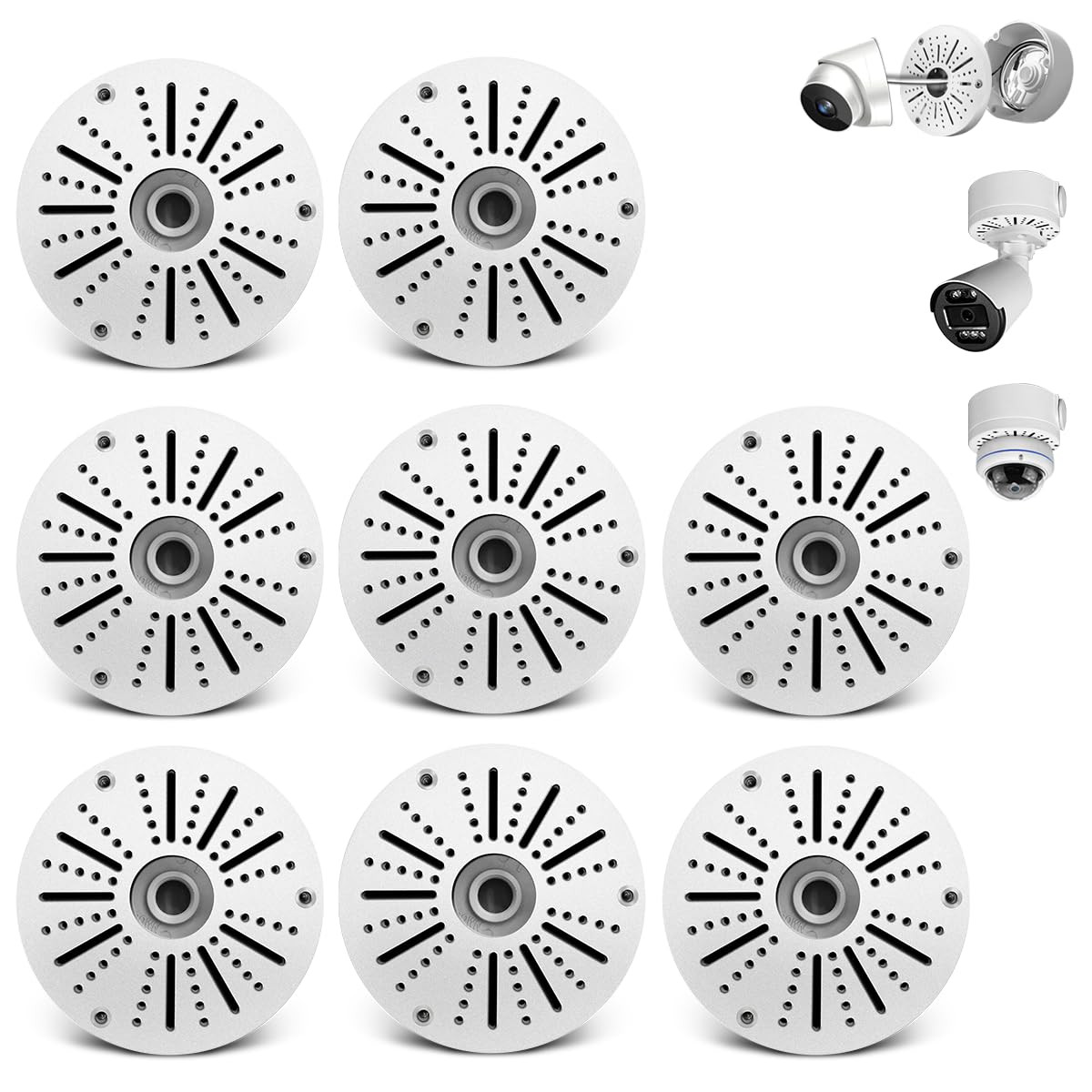 8 Pack CCTV Camera Junction Box Metal Outdoor Base Box Wall Ceiling Mount