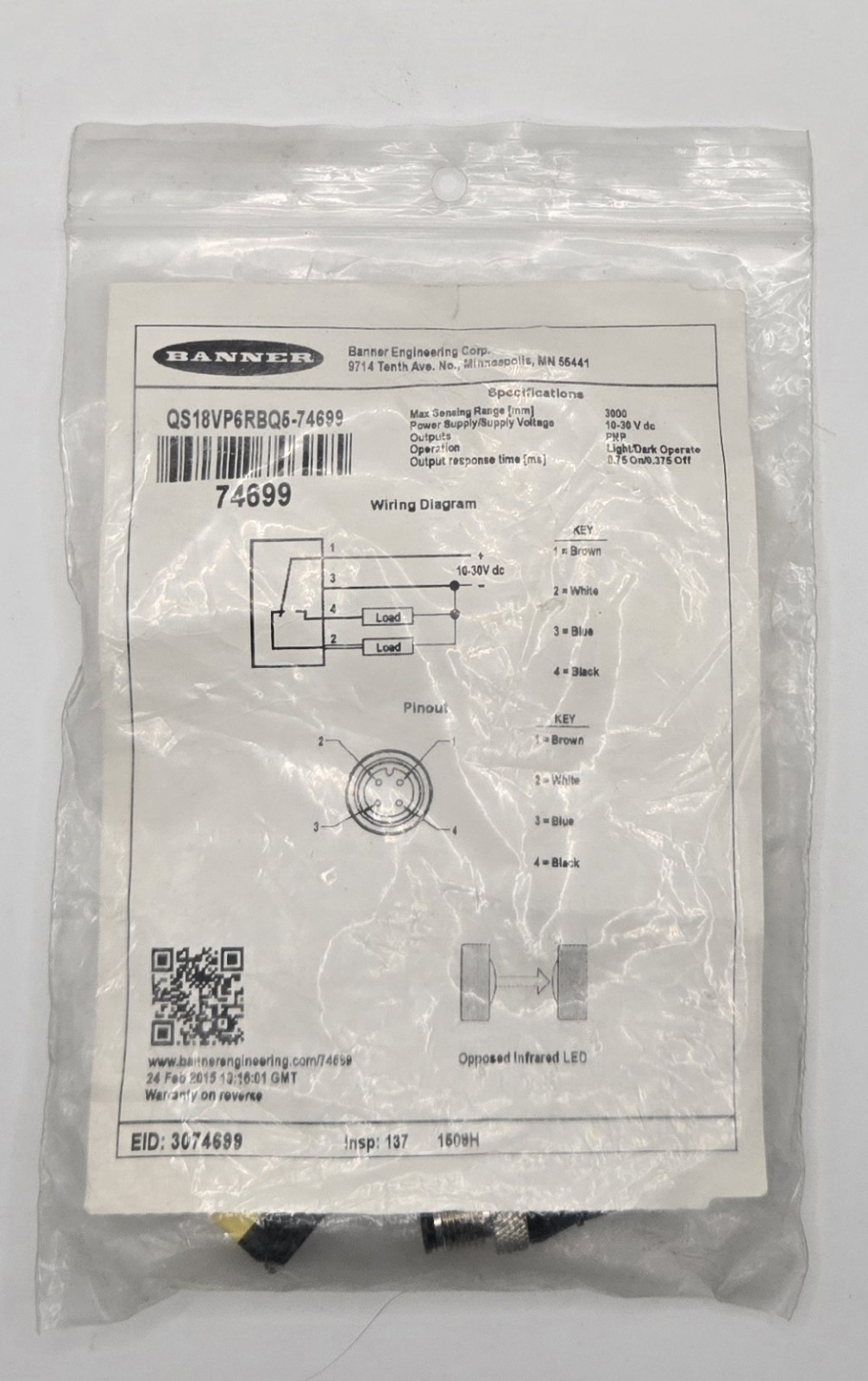 Banner QS18VP6RBQ5-74699 Photoelectric Sensor