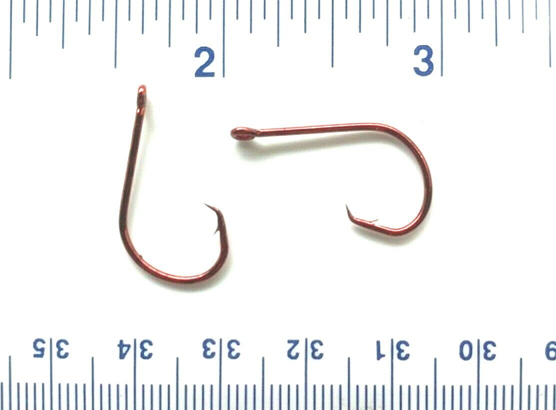 100 GT 2X Red Inline Circle Fish Fishing Hooks size 2 - 100 hooks 7381