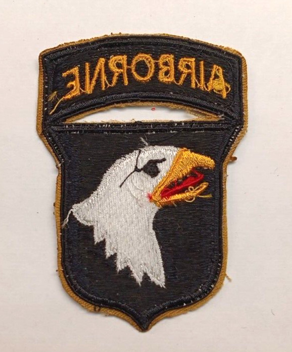 US ARMY HOOK AND LOOP 101ST AIRBORNE DIVISION WITH TAB OD BASE MATERIAL