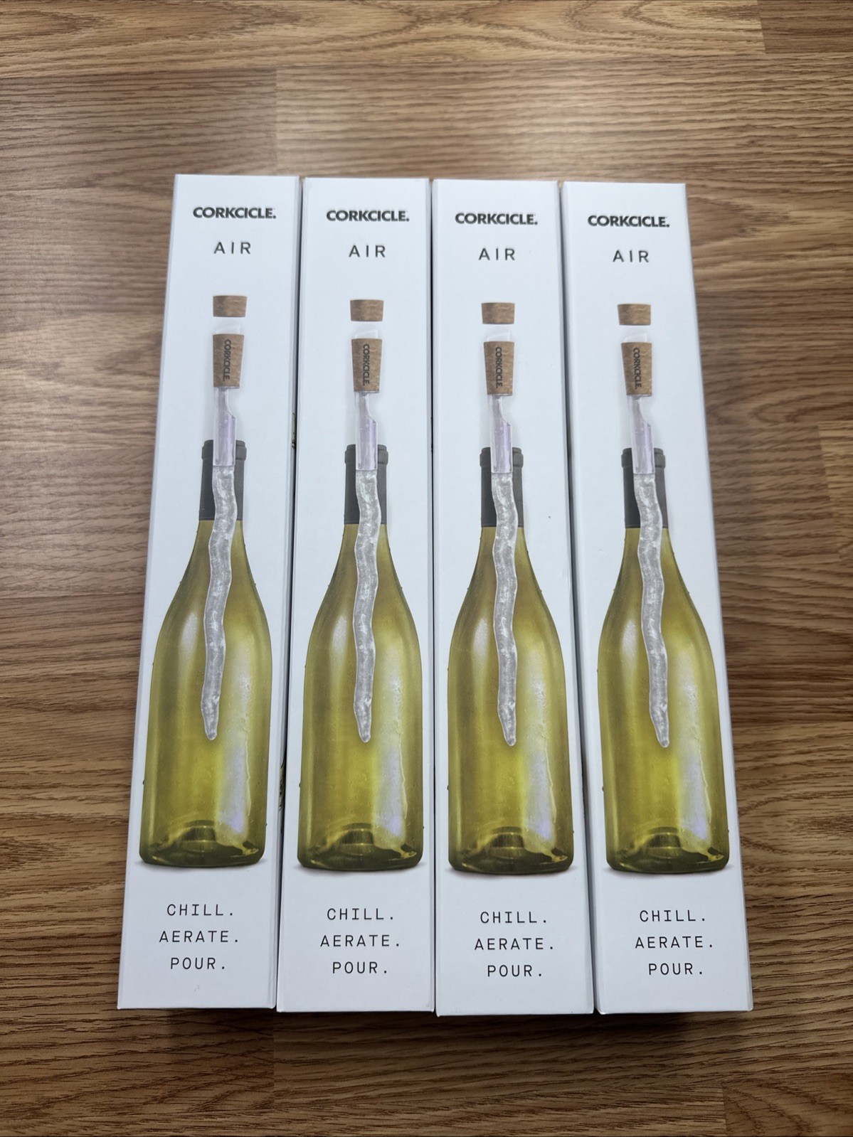 4 X Corkcicle Air Wine Bottle Chiller Barware Alcohol Aerate Reusable Champagne