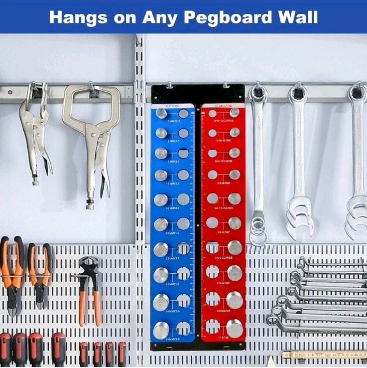 Detachable Magnetic Nut and Bolt Thread Checker 20 Bolt Sizer Standard & Metric