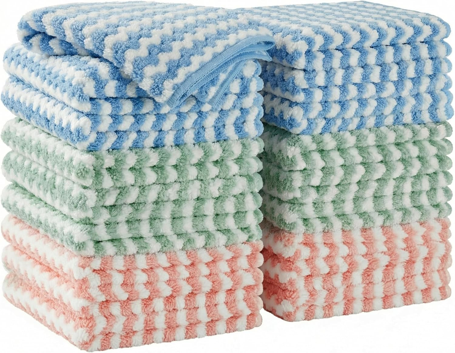 18 Pack Microfiber Cleaning Cloth, Kitchen Towels for Dish Drying Washing, Absor