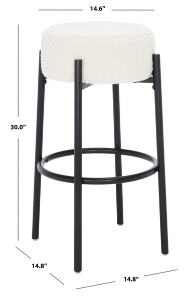 Safavieh Boucle And Metal Leg Barstool, Reduced Price 2172720926 SFV5031A