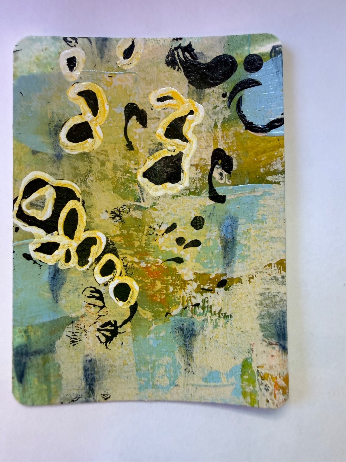ACEO Original Artist Trading Card Abstract Mixed Media Collage