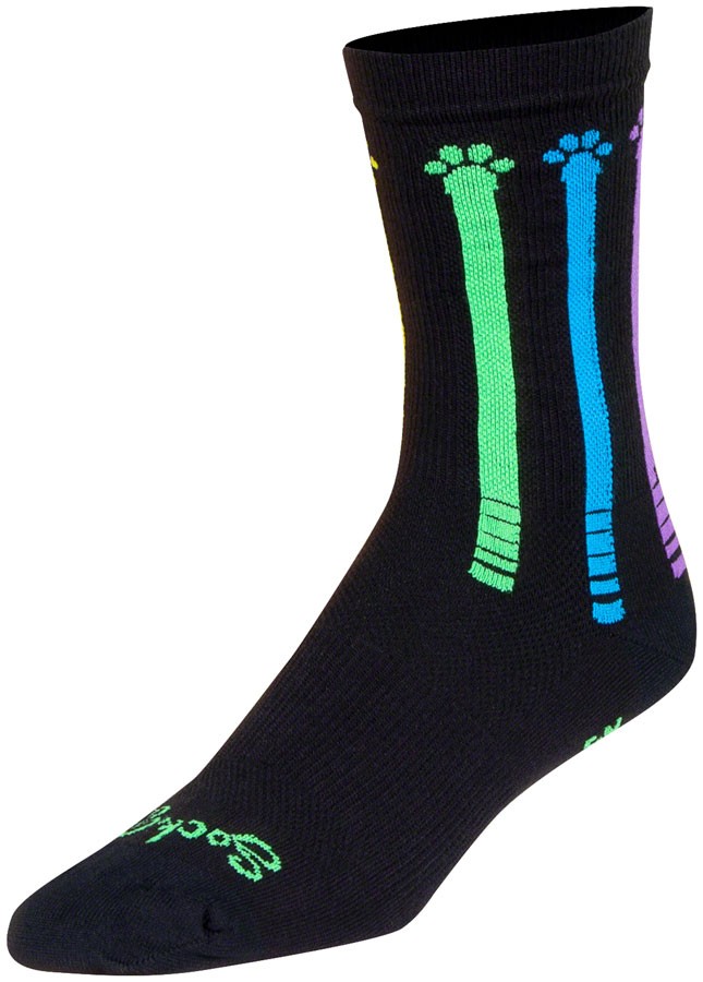 SockGuy Pawsitive Crew Socks - 6", Large/X-Large