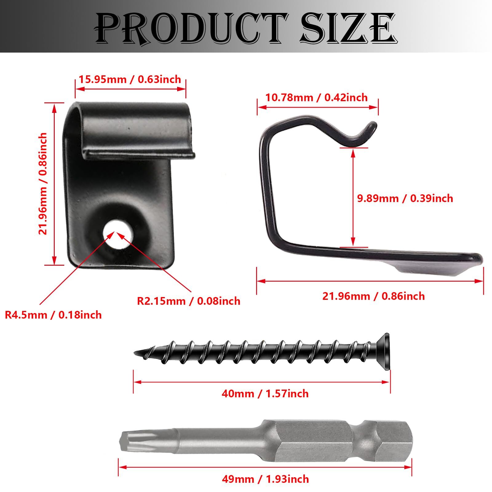 Deck Clips, 50 Pack Universal Decking Clips with 52 Torx Srews, 1 Torx Bit