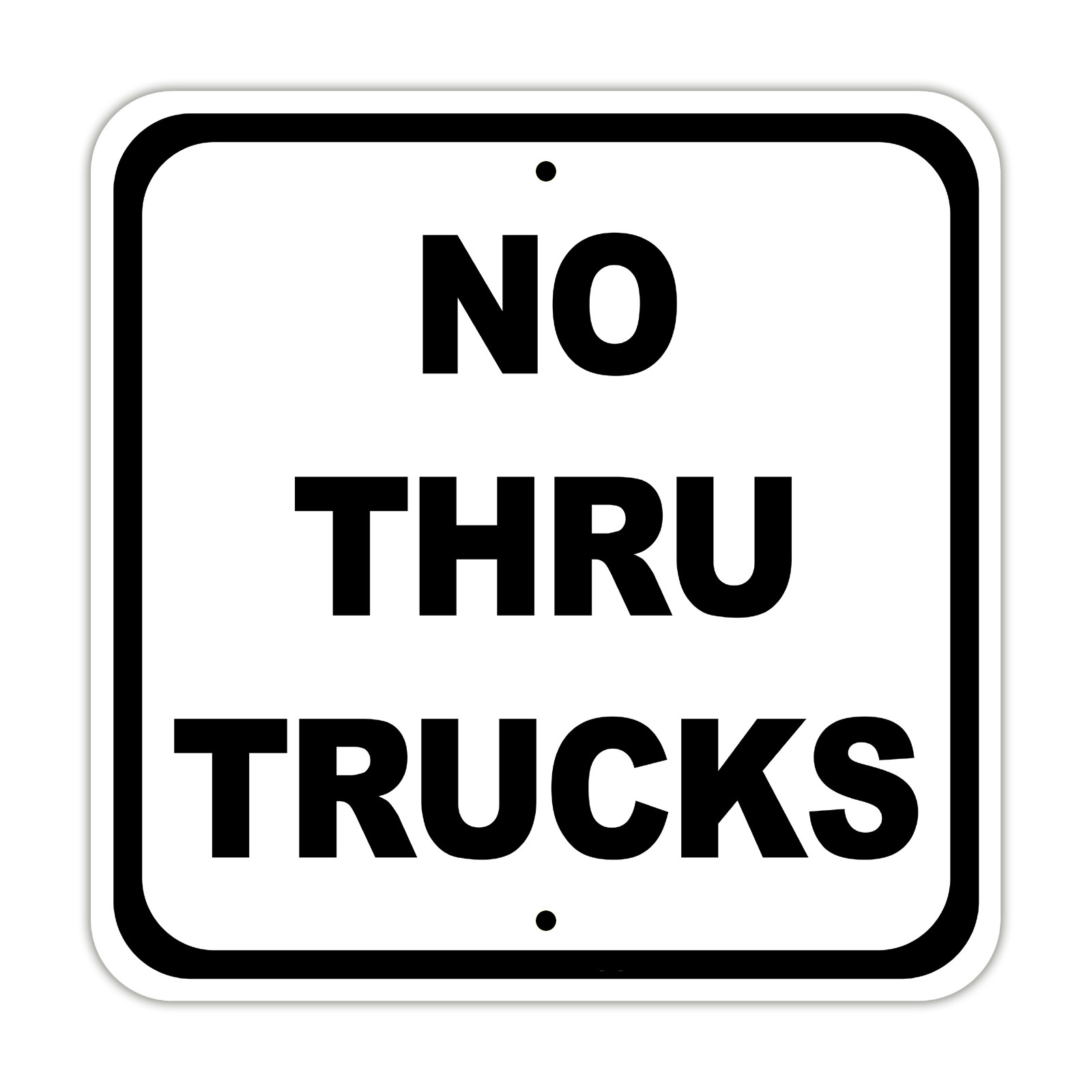 No Thru Trucks Street & Road Warning Novelty Notice Aluminum Metal Sign
