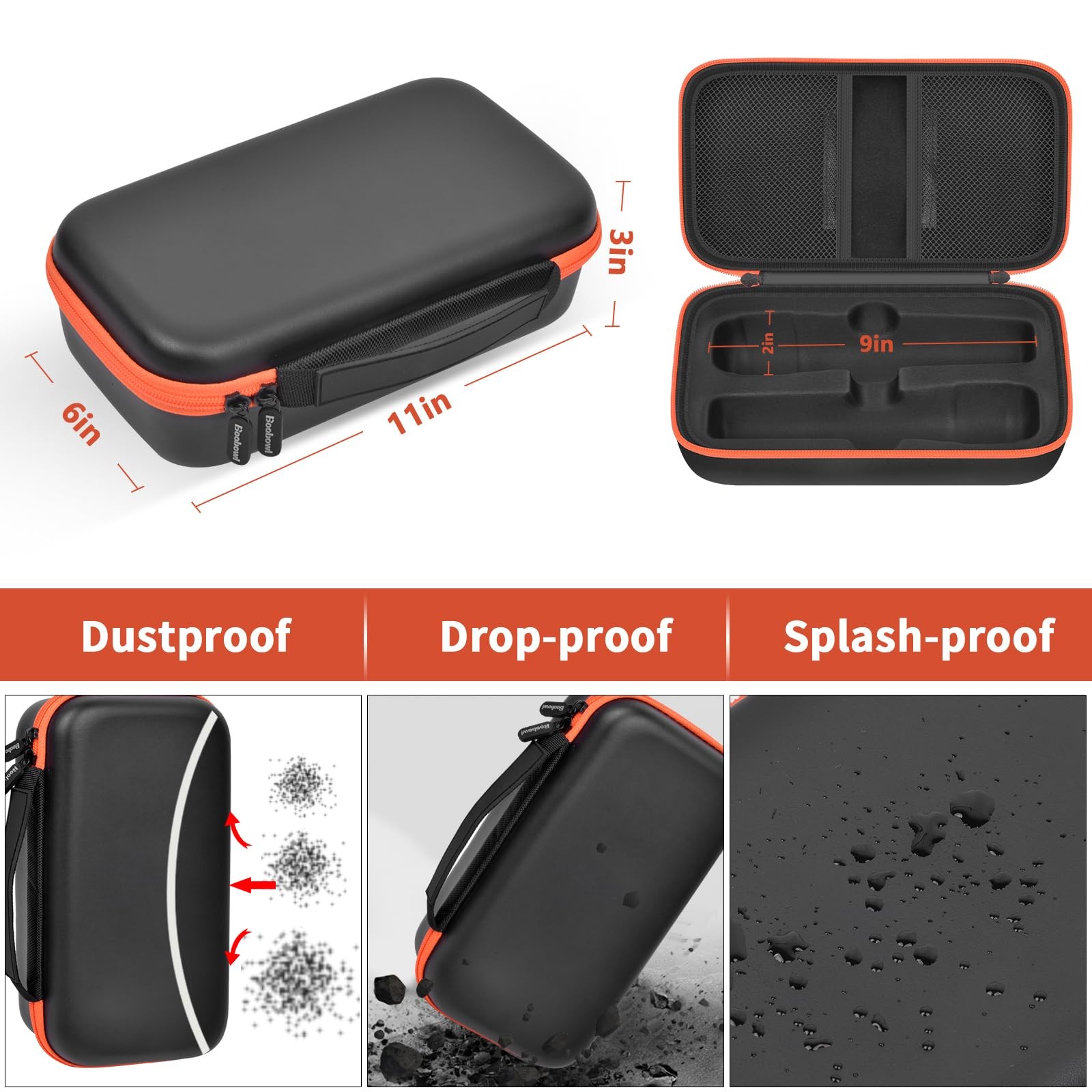 Boobowl Bluetooth Microphone Wireless Case Compatible Small to Medium, Black