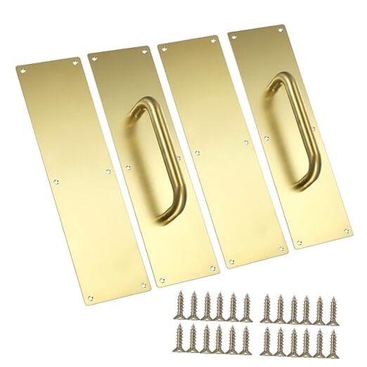 Set 16" Stainess Steel Door Handle Pull & Push Plate - Heavy Duty Gate 2 Gold