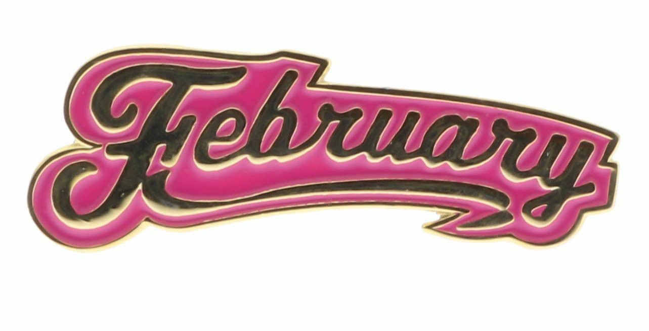 February Month Of Year 1 inch Hat Lapel Pin AVAP0238 F5D33C
