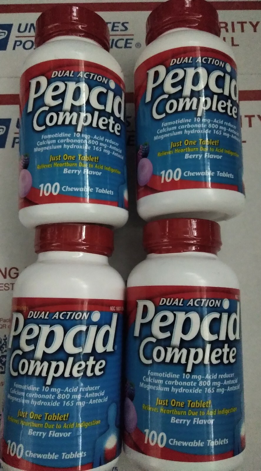 Pepcid Complete 10mg, Berry, 100 Chewable Tablets x 4 =400 Total EXP date 2027