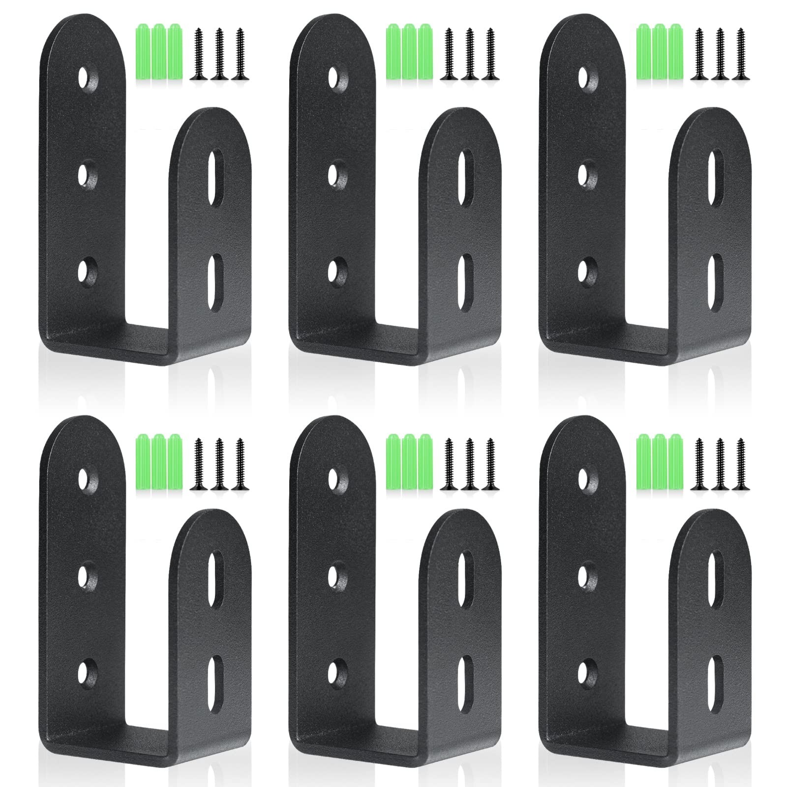 U Bracket, Door Security Bar, Heavy Duty Steel Door Bracket for 2x4 Lumber (6...
