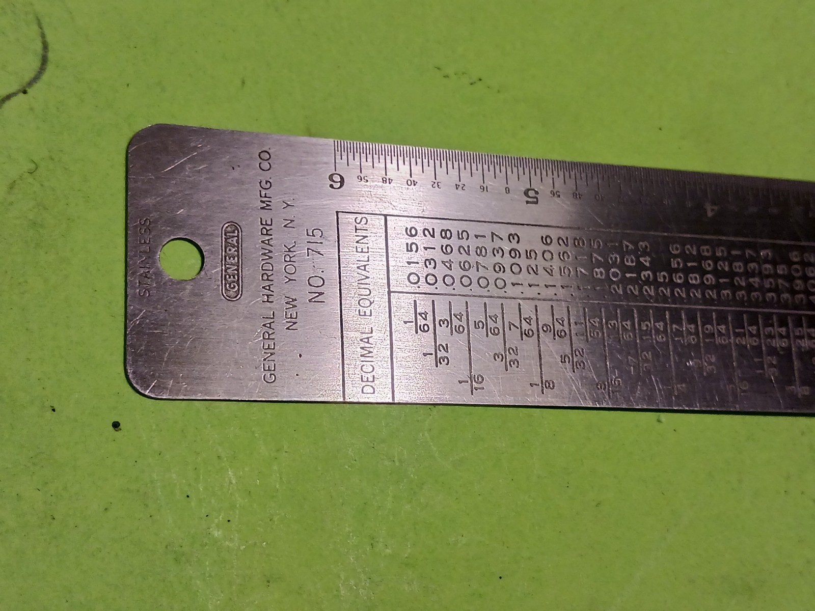 VTG General Hardware Reference Table No.715 Tap Drill Index Guide Steel Decimal