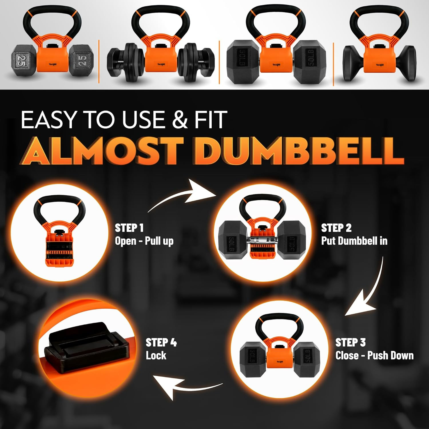 Kettlebells Grip, Dumbbell Grip Handle, Convert Dumbbells into Kettlebell for Ho