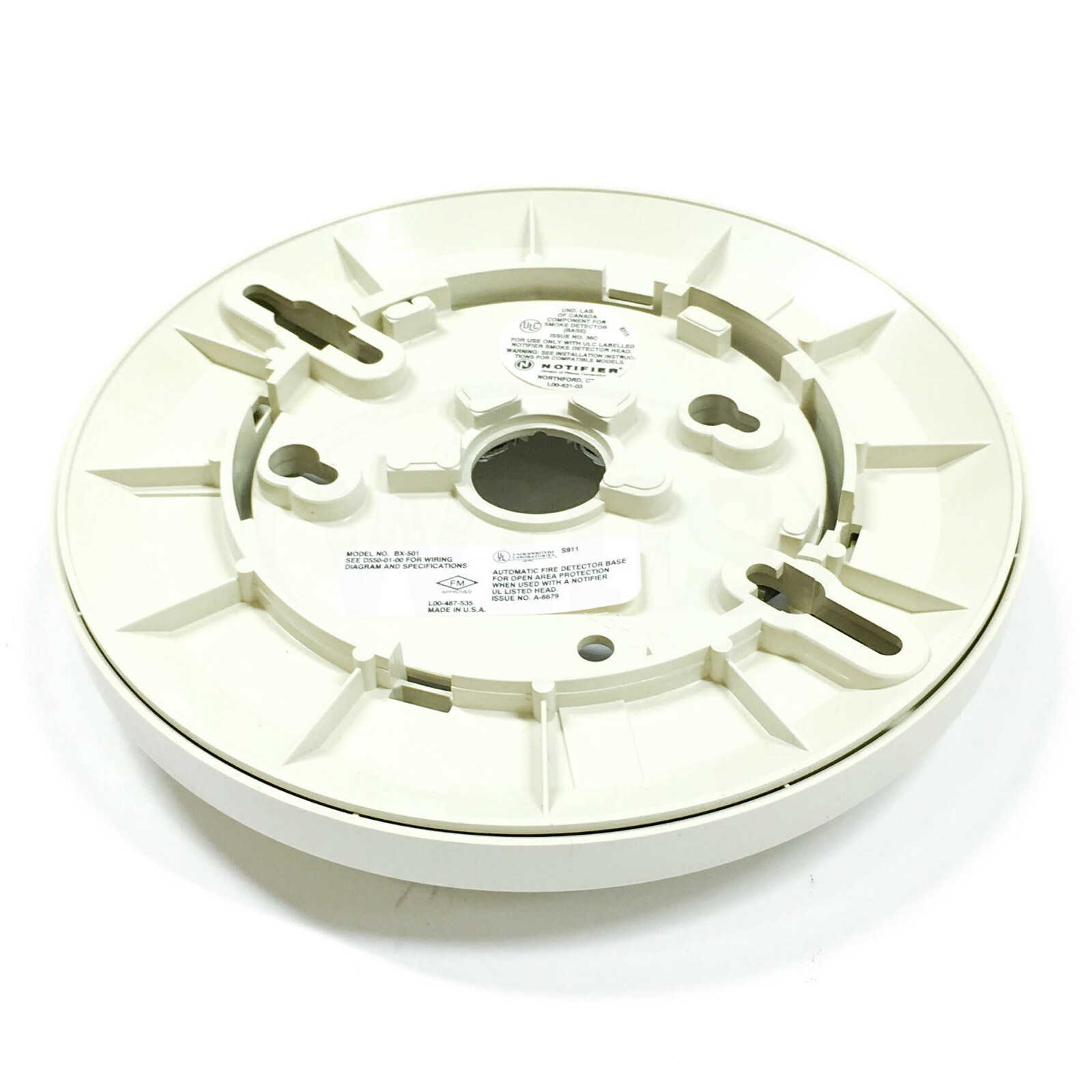 Notifier BX-501 Plug-in Detector Base, White