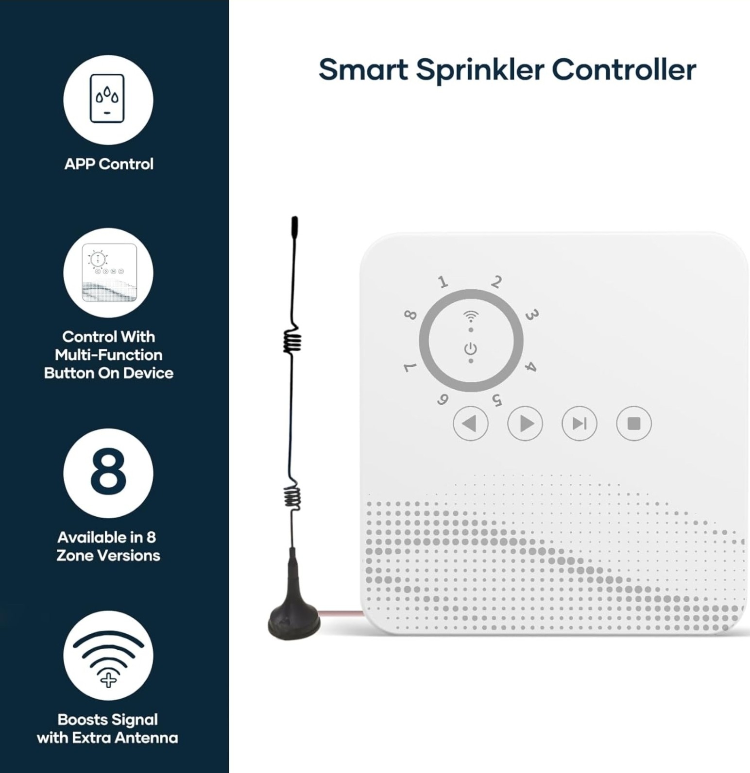 tolviviov Smart Sprinkler Controller, 8-Zone Indoor WiFi Irrigation Controller,