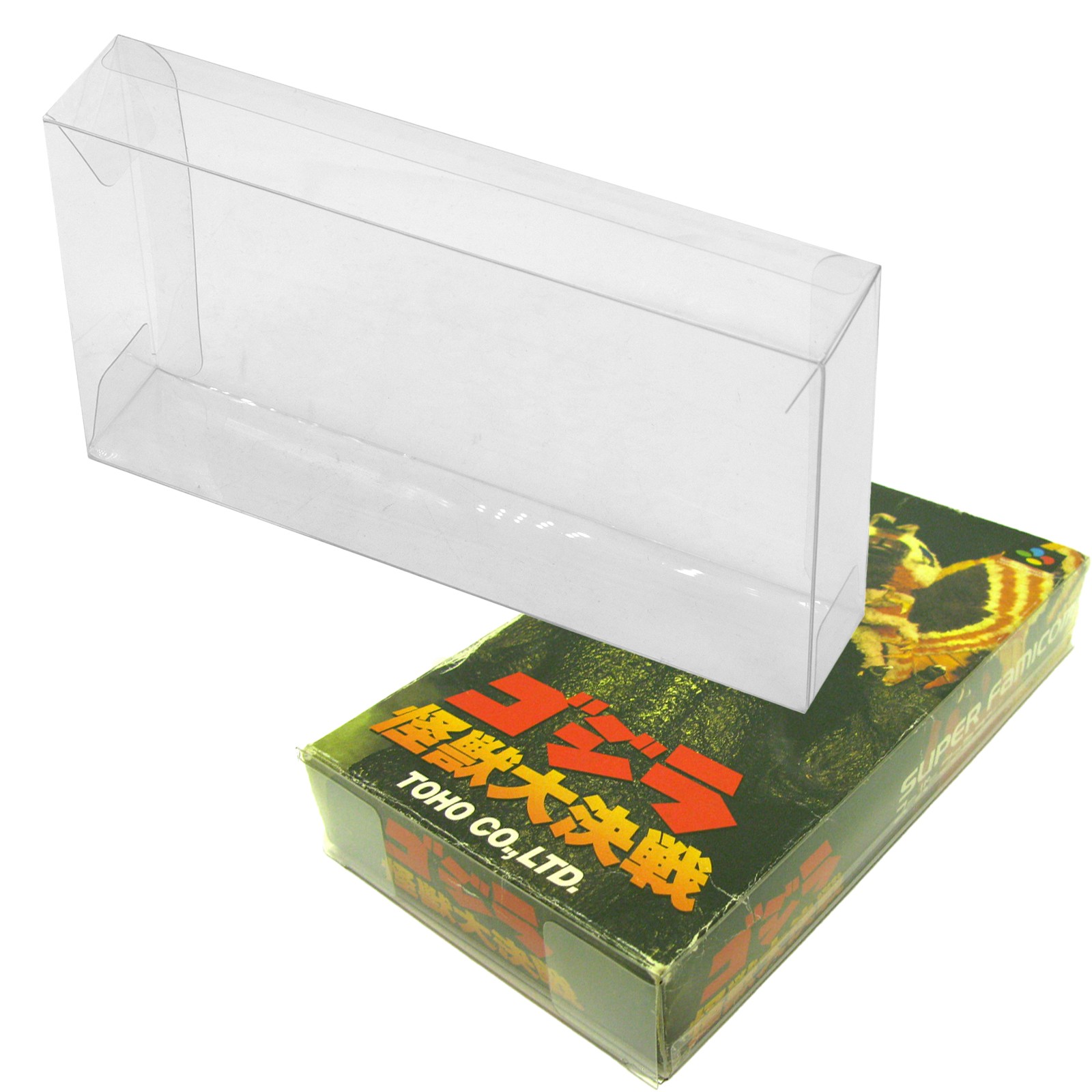 2x For Nintendo Super Famicom Cib Game Protectors-Clear Plastic Protective Box