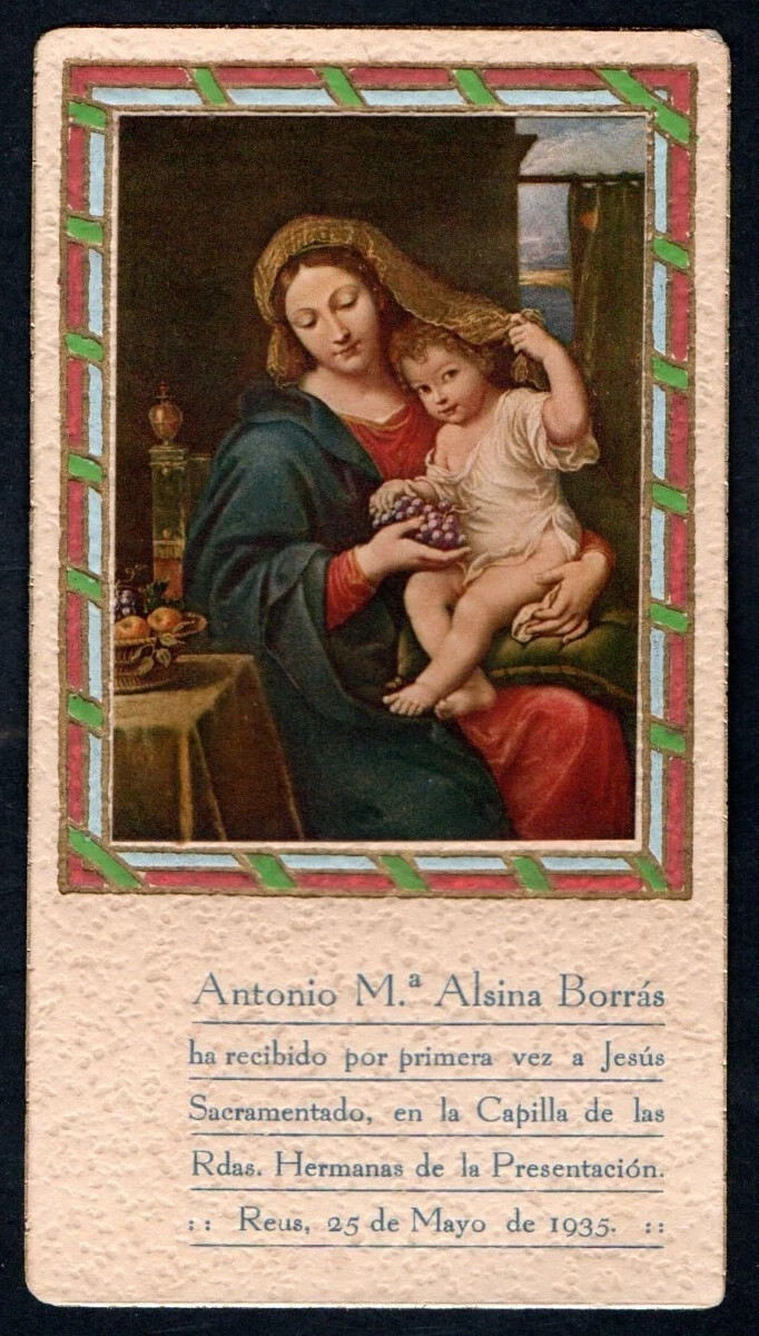 Holy card antique de la Virgin santino image pieuses estampa