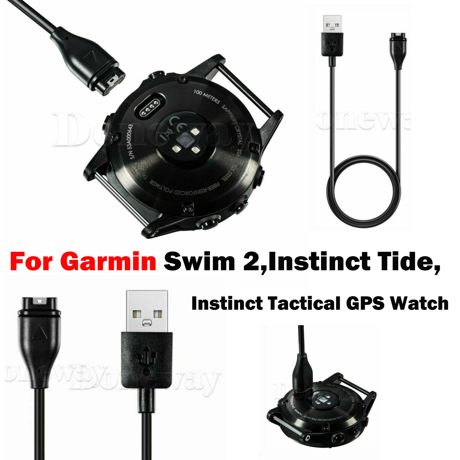For Garmin Swim 2/Instinct Tide/Instinct USB Charging Cable Charger