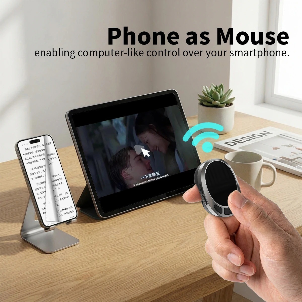Bluetooth TikTok Remote Scrolling Ring Page Turner Finger Mouse for Phone