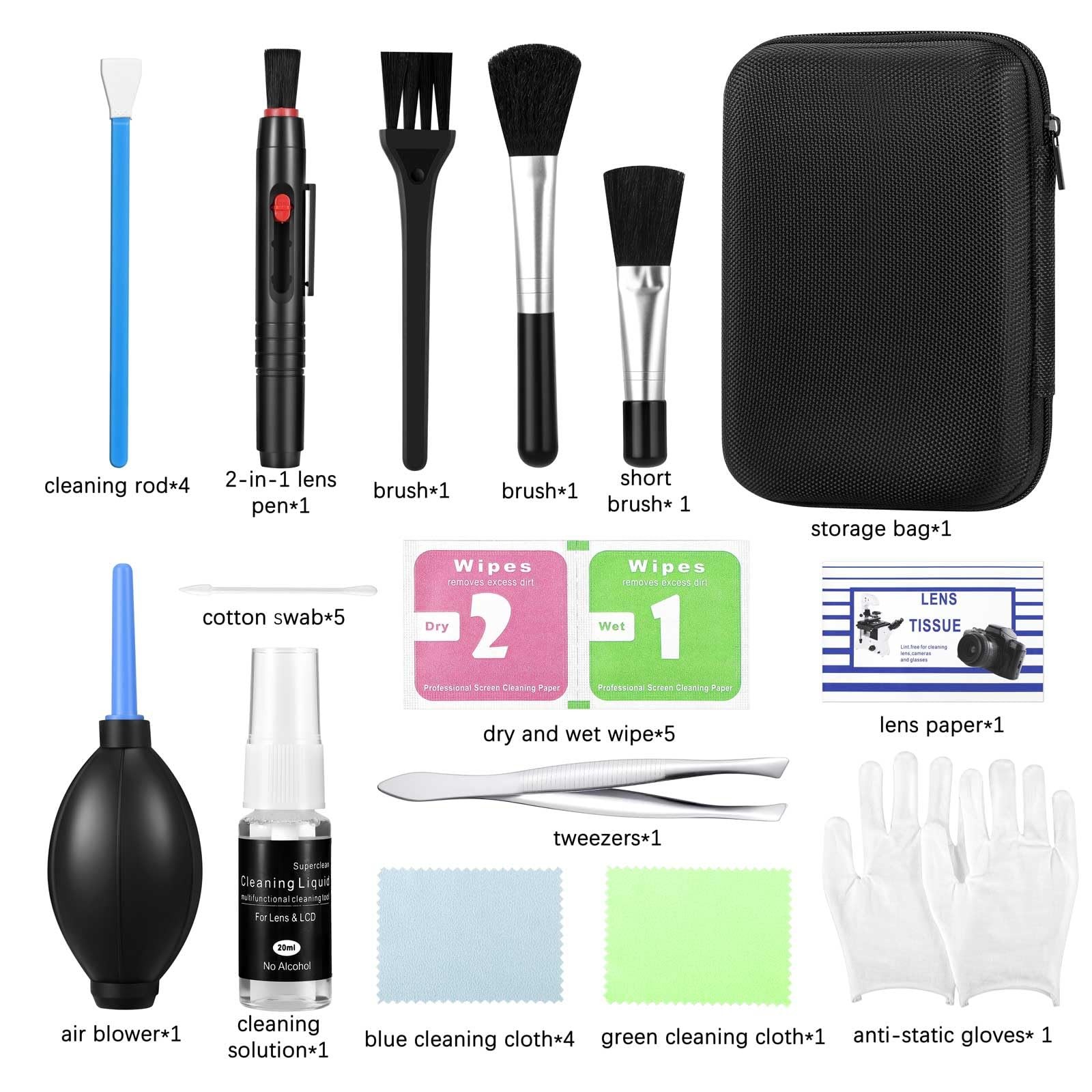 Camera Lens Cleaning kit，Camera Accessories，Camera Sensor and black