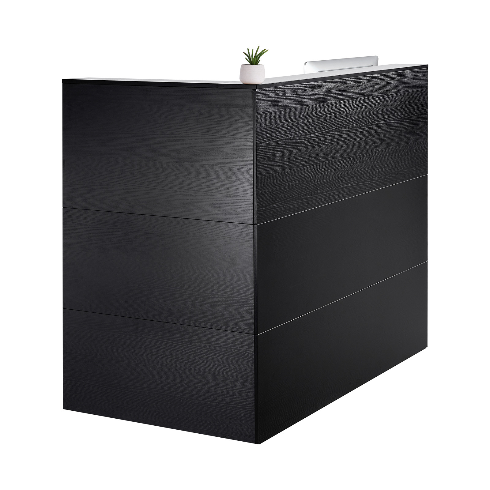 VEVOR Reception Desk L-Shaped Front Counter Table 55.12 in Black Office Table