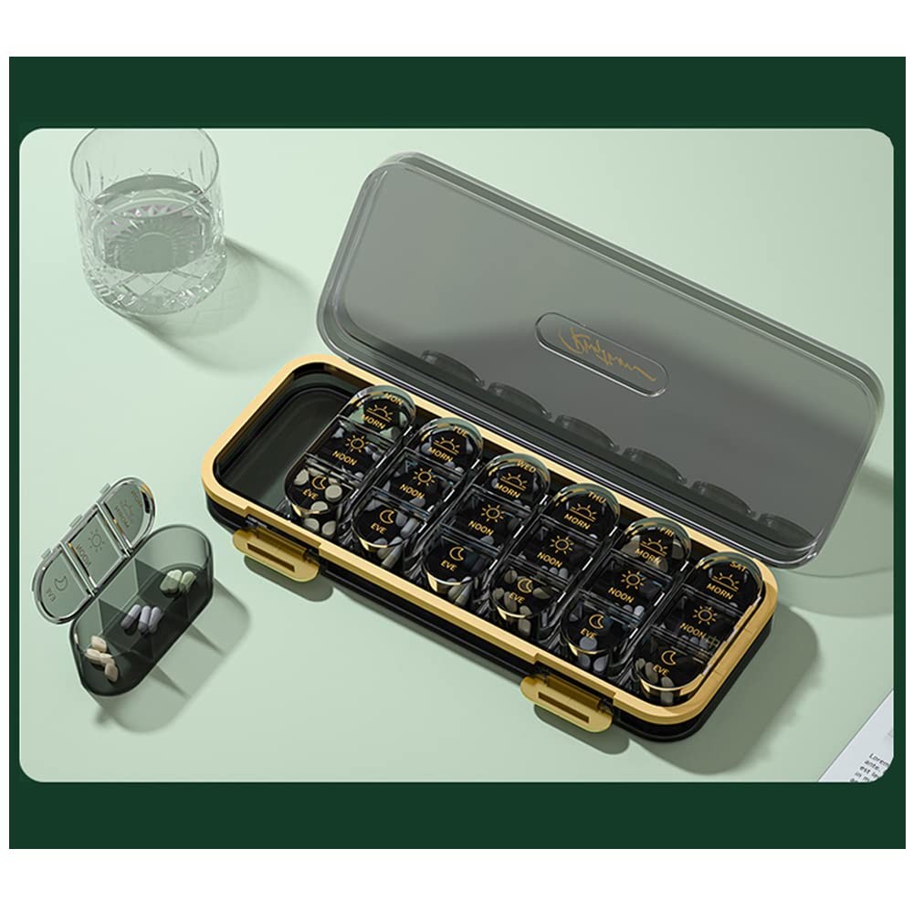 Weekly Pill Organizer/ Dispensers, 3 Times A Day, 7 Day Large Compartments Tr...