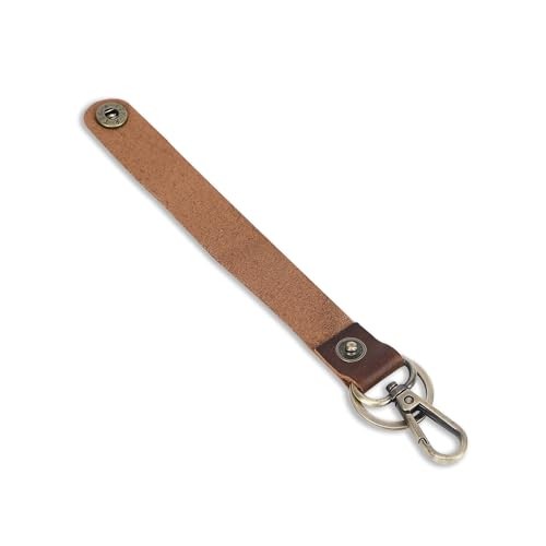 Genuine Leather Keychain with Belt Loop - Key Brown Leather Keychain Key Holder