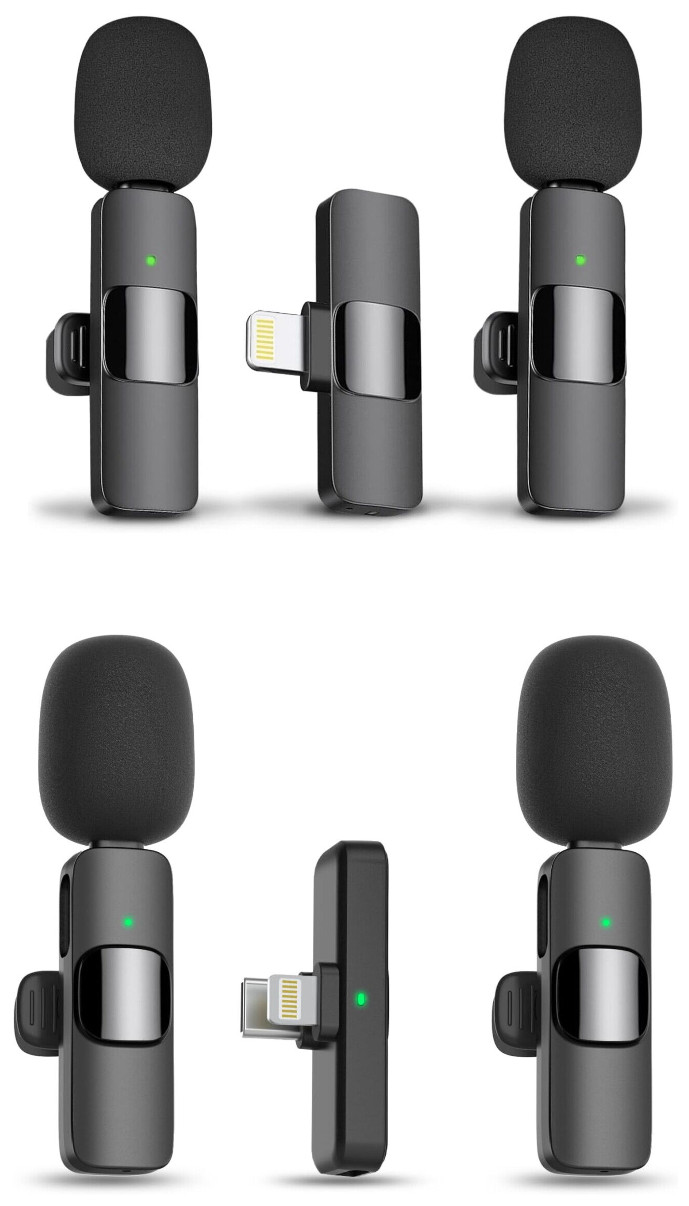 Professional Wireless Lavalier Lapel Microphone for iPhone/iPad/Android Podcast