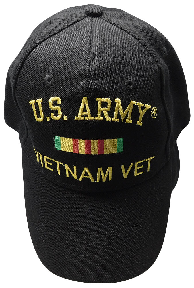 New Black US Army Vietnam Veteran Hat Baseball Ball Cap Military Licensed