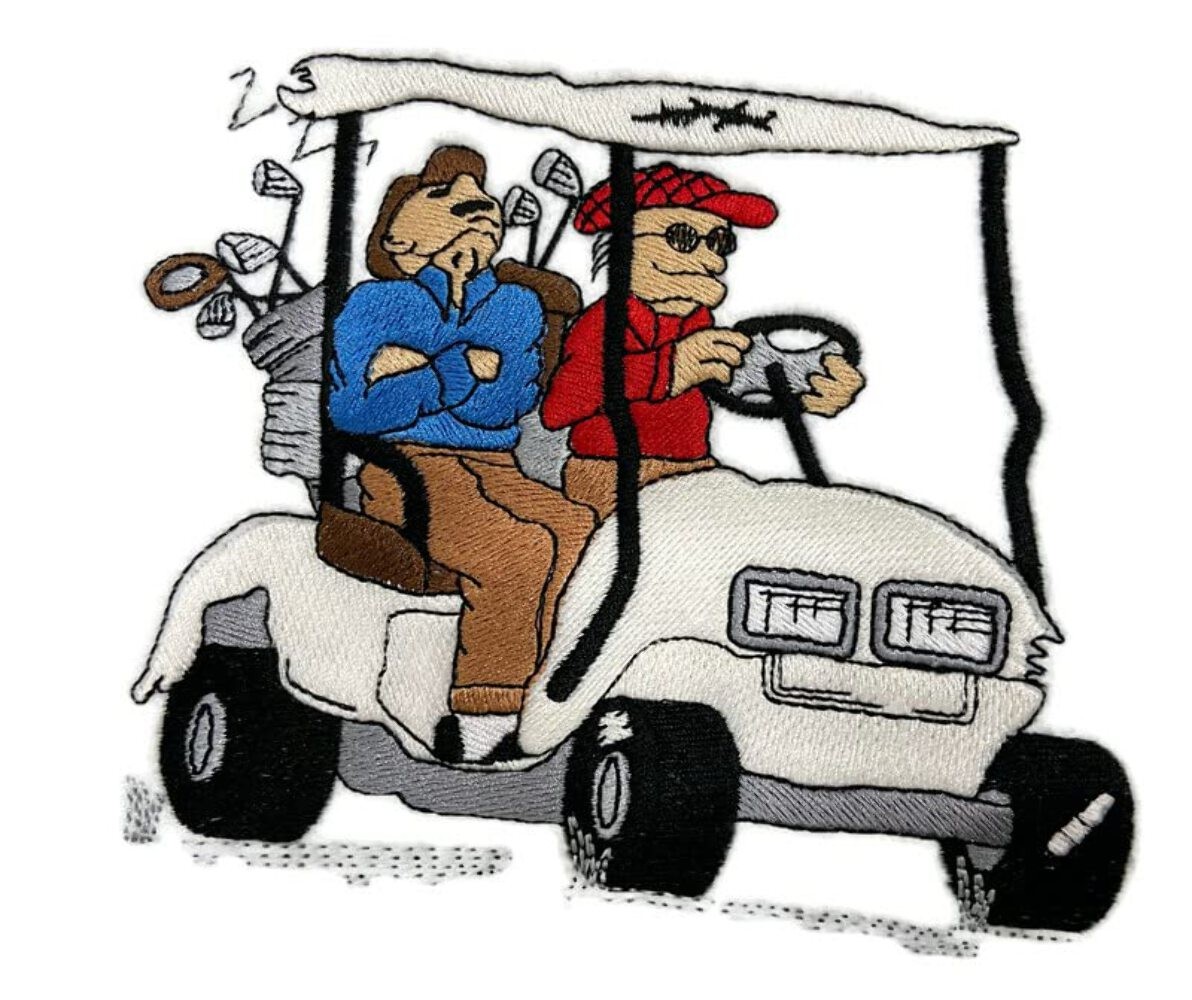 Happy Father's Day Custom and Unique Embroidered Gift [Man in Golf Cart] Embroid