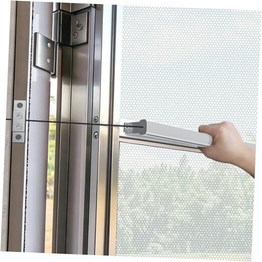 2-in-1 RV Screen Door Handle with Automatic Closer, 16.5" Aluminum Push Silver