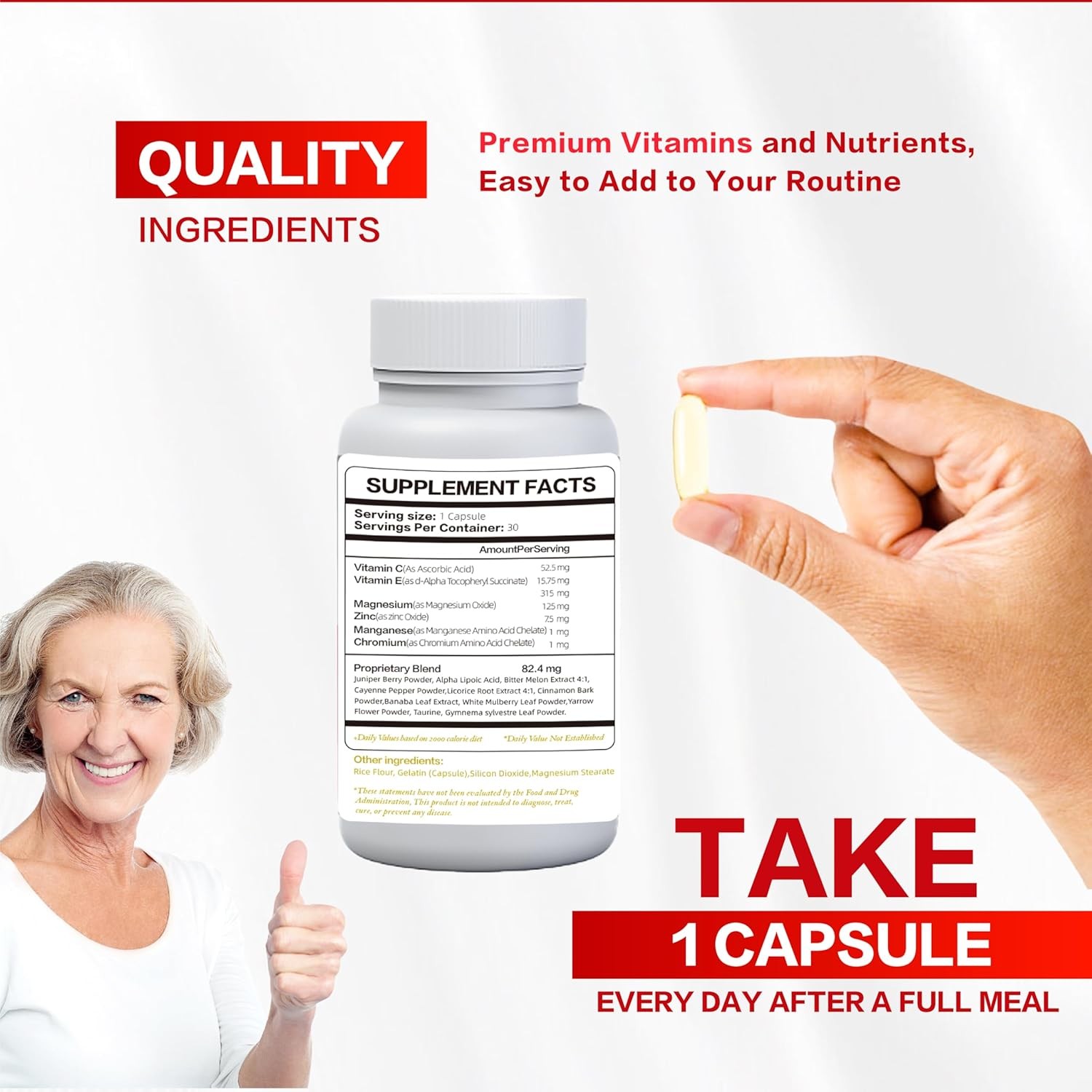 Gluco Revive Blood Sugar Support Health Capsules (600 mg) 30 Caps Exp 5/2027