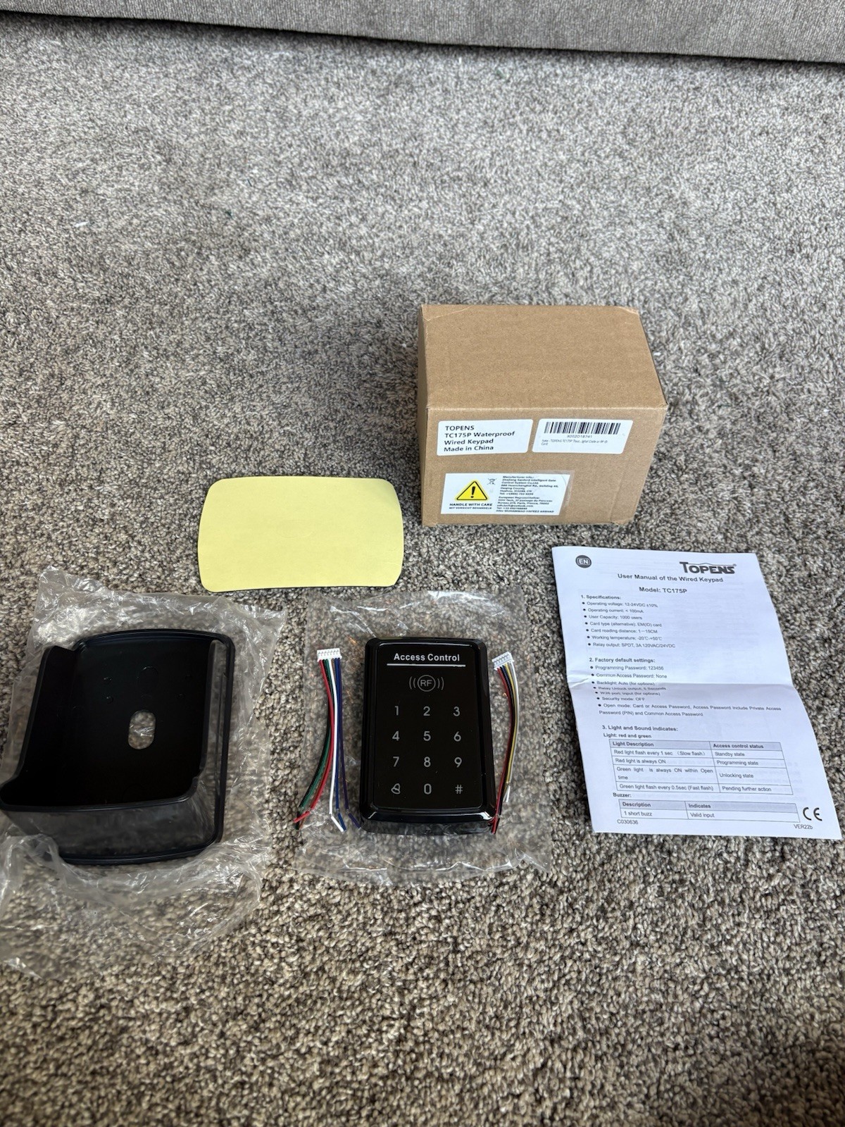 TOPENS TC175P Wired Touch Keypad Universal Keyless Entry DC 12V/24V Gate Access
