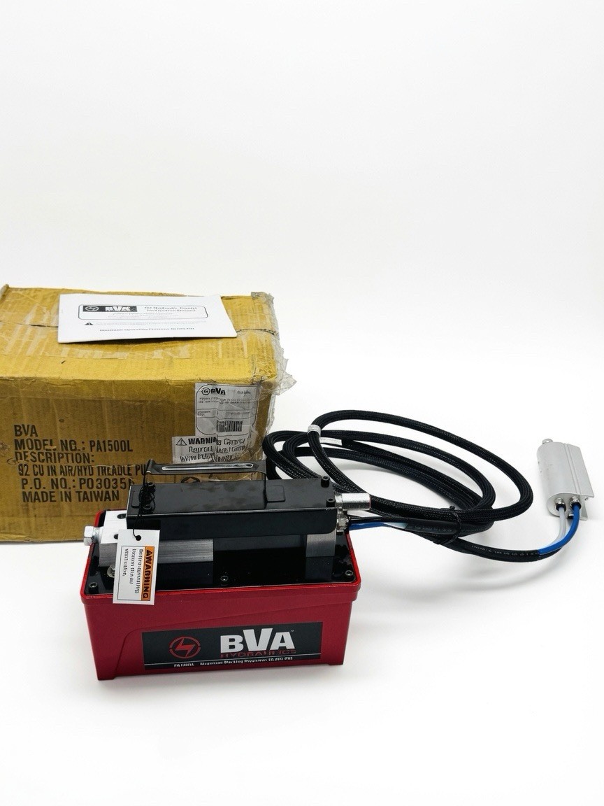 BVA PA1500L 10-Ton Air Hydraulic Treadle Pump w/ Remote Control - 10,000 10 Ton