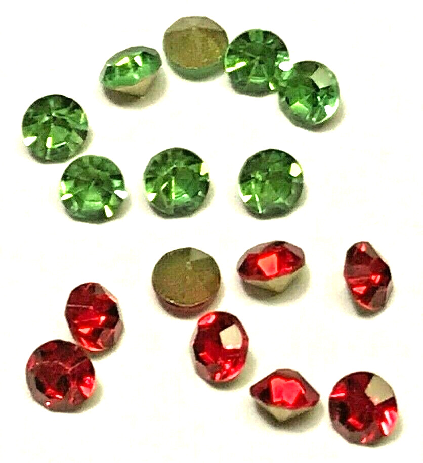 8 Light Green & 8 Red Lionel Classification Lamp Jewel Rhinestone Marker Lantern