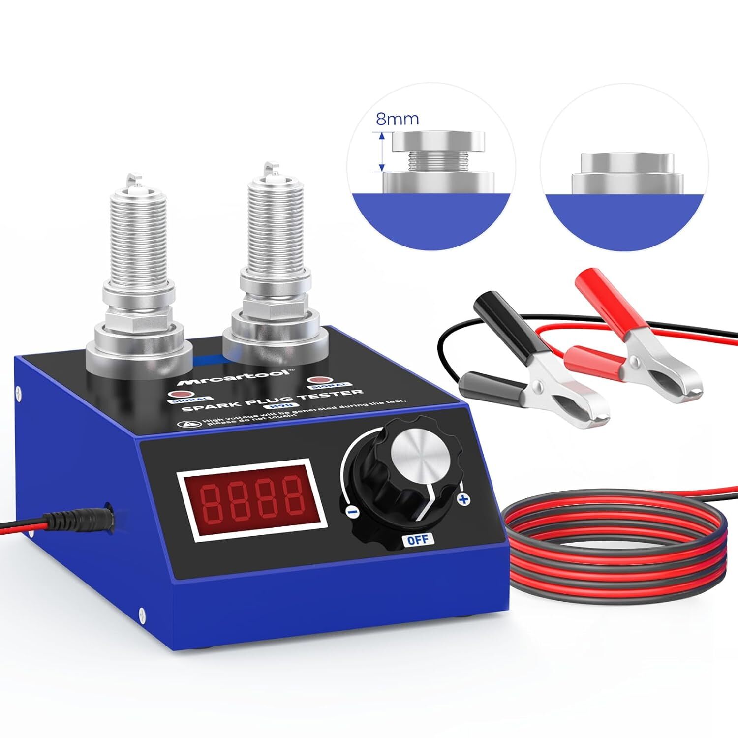 H90 Car Spark Plug Tester Dual-Hole Spark Plug Ignition Analyzer Diagnostic Tool