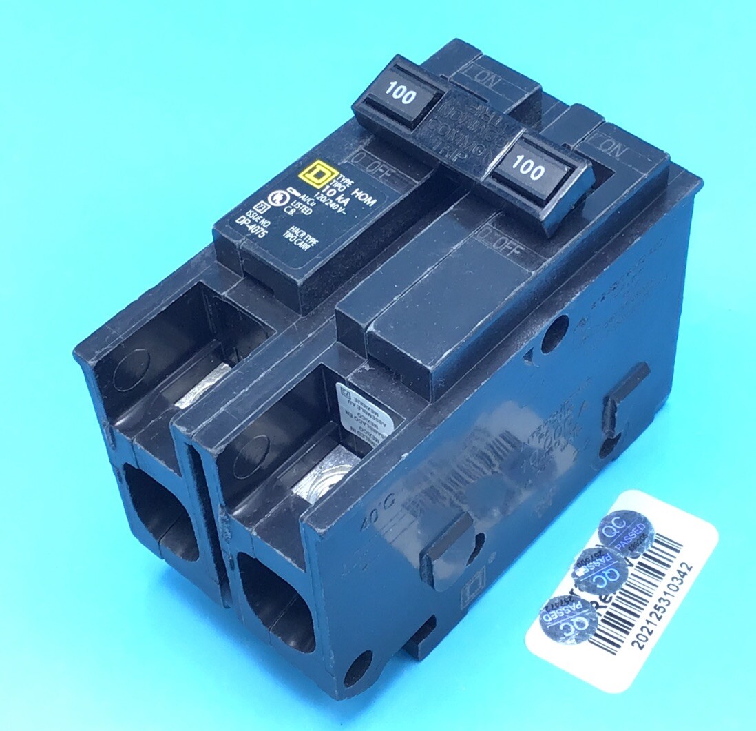 New Circuit Breaker Square D Homeline  HOM2100 2 Pole 100 Amp Plug In
