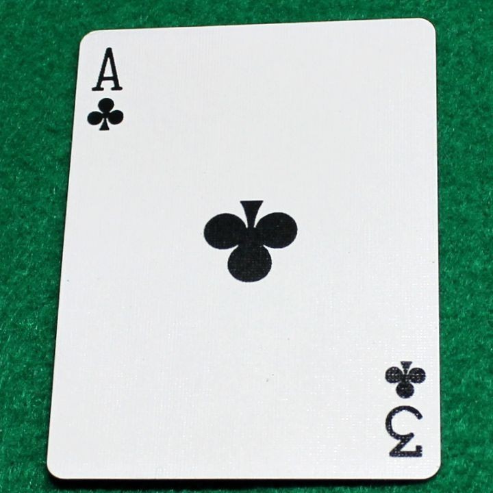Ace of Clubs / 3 - Mis-Indexed, Bicycle Printed Gaff Card, Blue