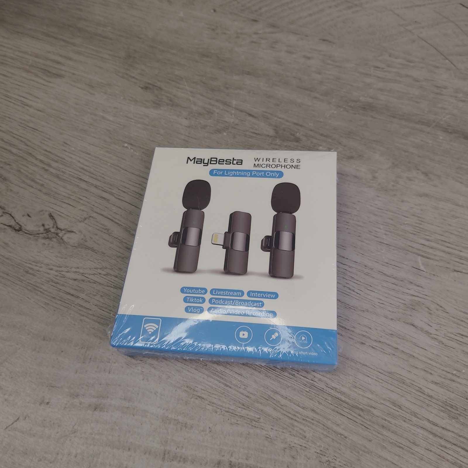 MayBesta Wireless Microphone Black iPhone Lightning Streaming NEW SEALED