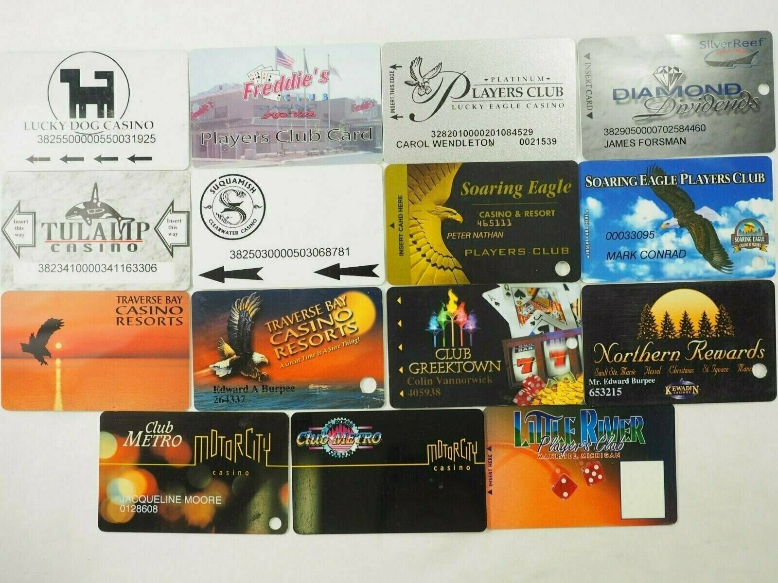 Washington & Michigan Casino's Players Club Cards 15 Types You Pick